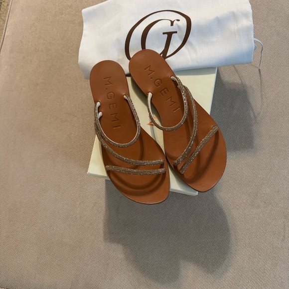 M Gemi Shoes - Brown Glitter Sandals